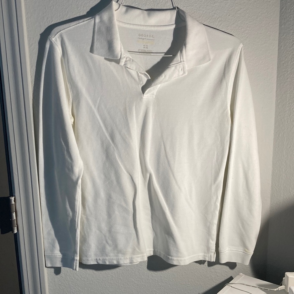 White long sleeve polo